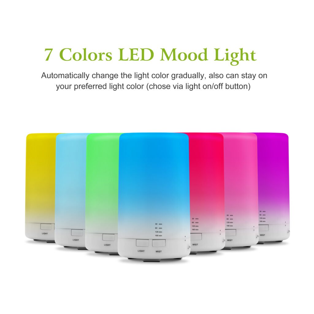 mini cool mist humidifier 7 colors & 4 timer settings
