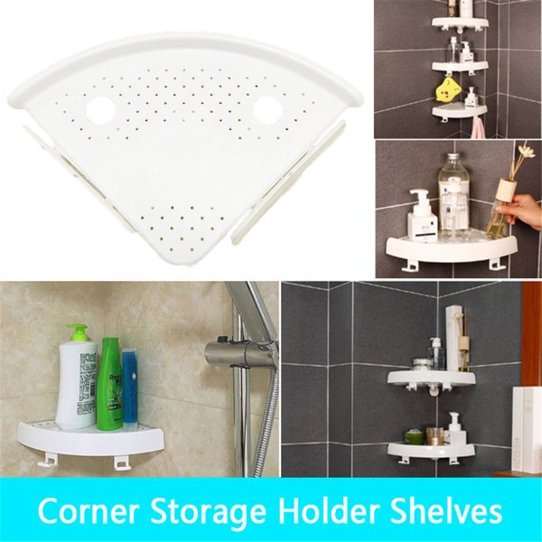 bathroom corner shelf with hooks no drilling required