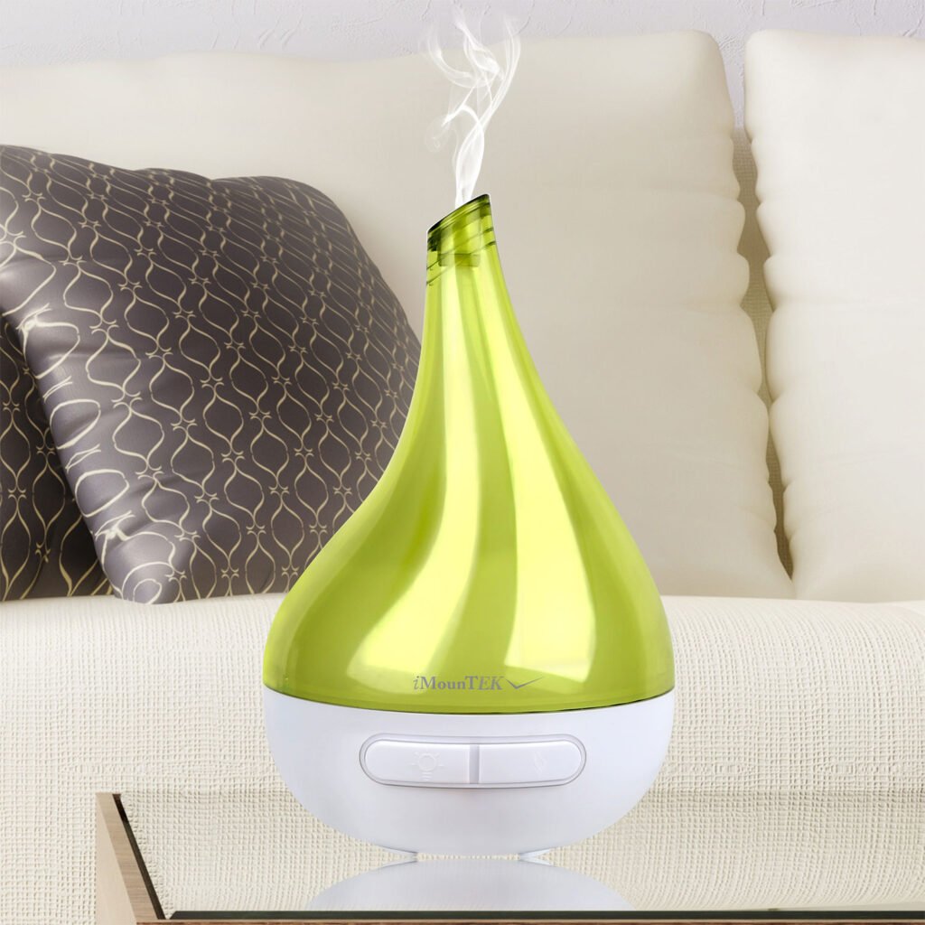 teardrop cool mist humidifier sculptural, ambient lit
