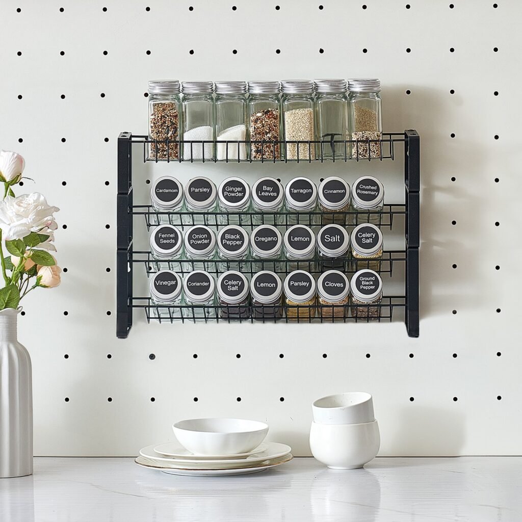 tiered spice rack organizer 18x11 see every jar at a glance