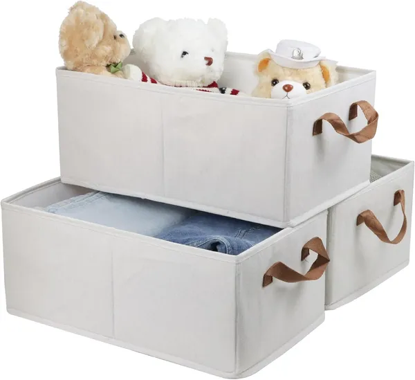 foldable storage bins 3 pack fold flat when you do not need them