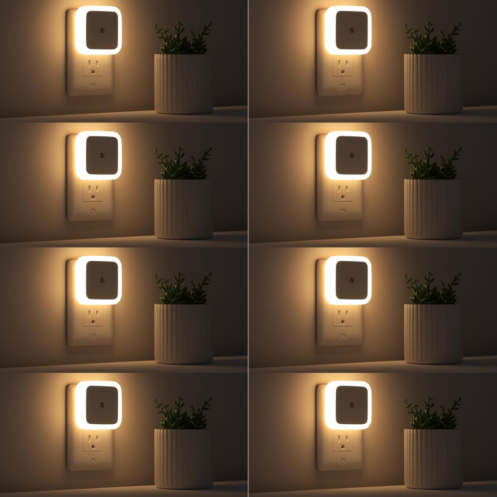 dusk to dawn plug in night lights 8 pack whole house set