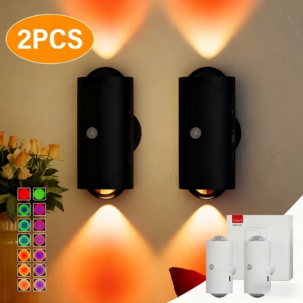 motion sensor stair lights 2 pack magnetic, no wiring