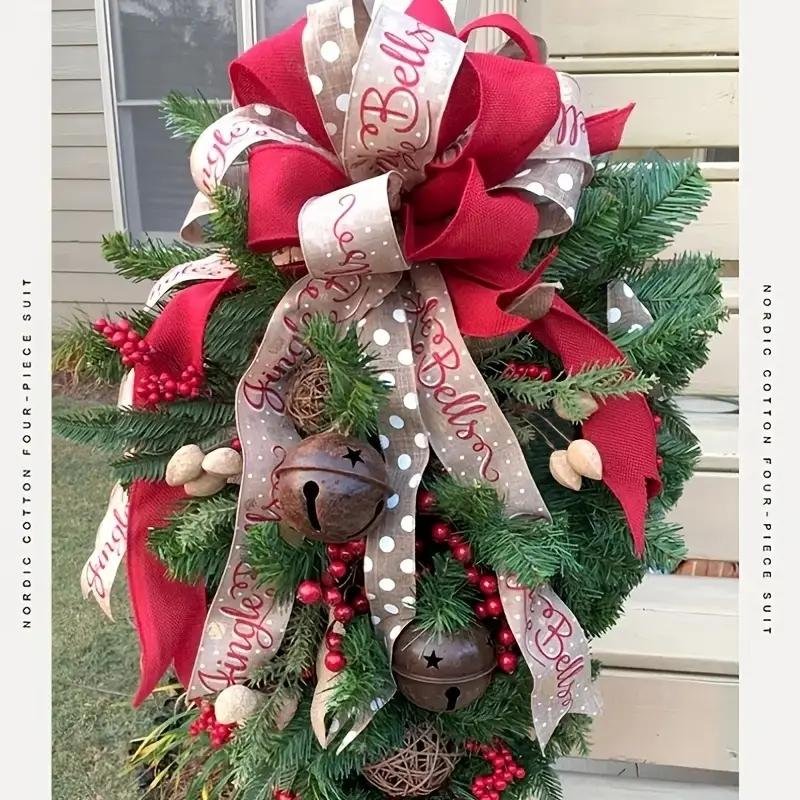 christmas door wreath hanging sets the tone before they knock